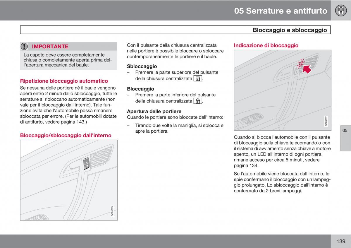 Volvo C70 M II 2 manuale del proprietario / page 141