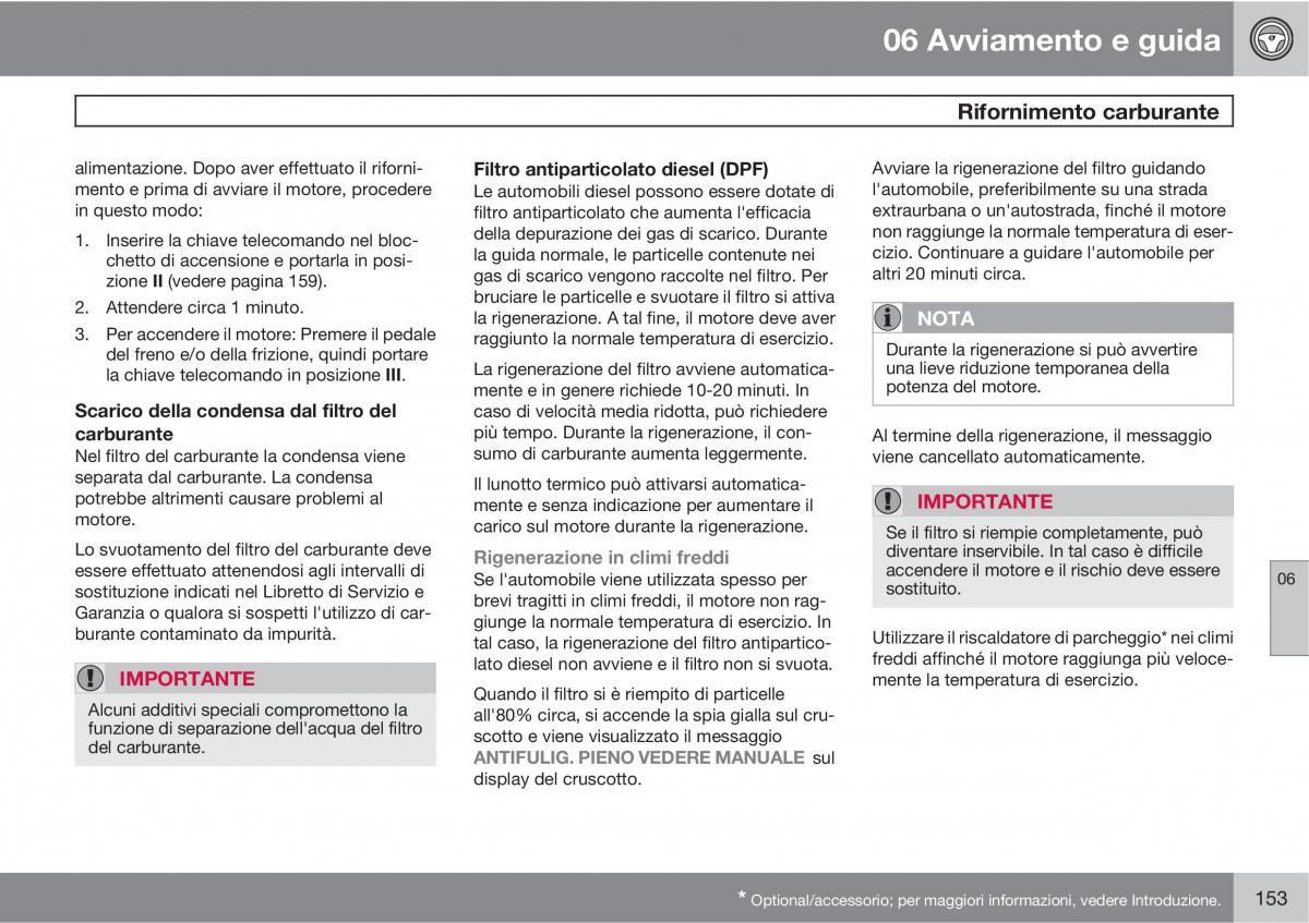 Volvo C70 M II 2 manuale del proprietario / page 155