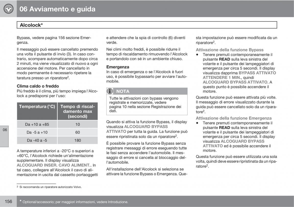 Volvo C70 M II 2 manuale del proprietario / page 158