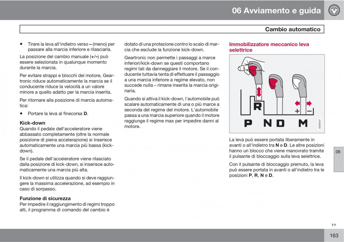 Volvo C70 M II 2 manuale del proprietario / page 165