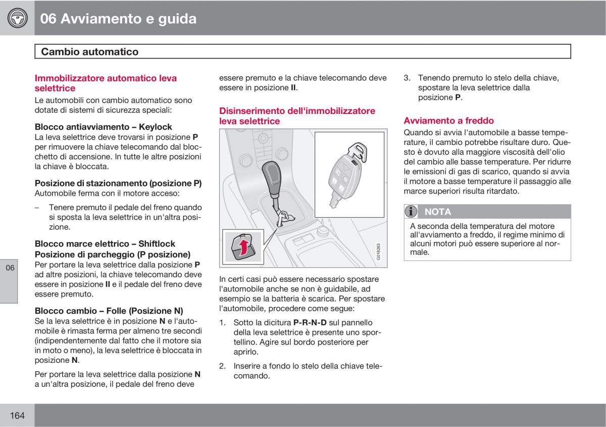 Volvo C70 M II 2 manuale del proprietario / page 166