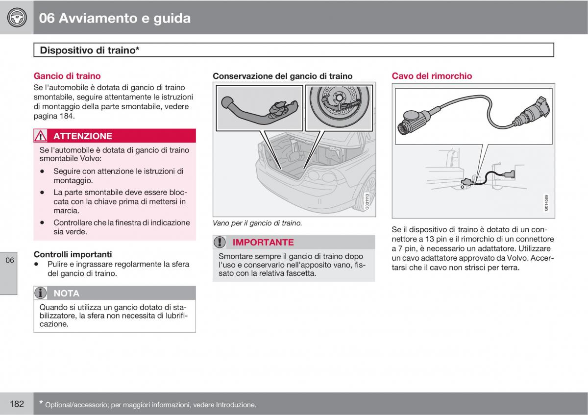 Volvo C70 M II 2 manuale del proprietario / page 184