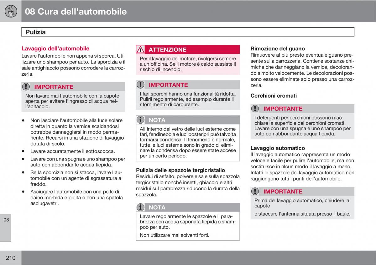 Volvo C70 M II 2 manuale del proprietario / page 212