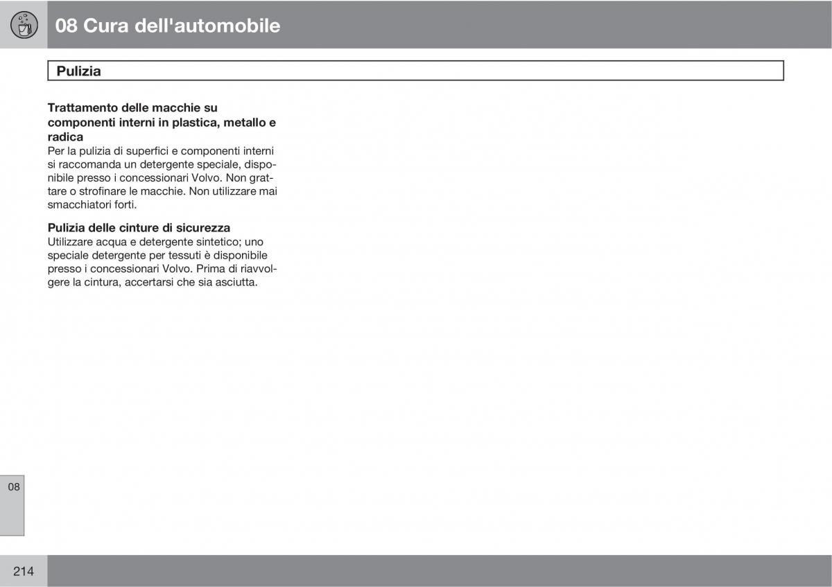 Volvo C70 M II 2 manuale del proprietario / page 216