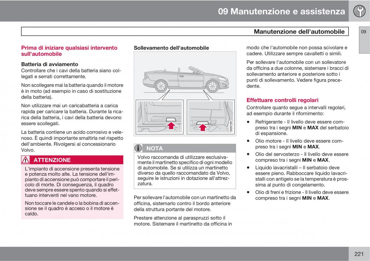 Volvo C70 M II 2 manuale del proprietario / page 223