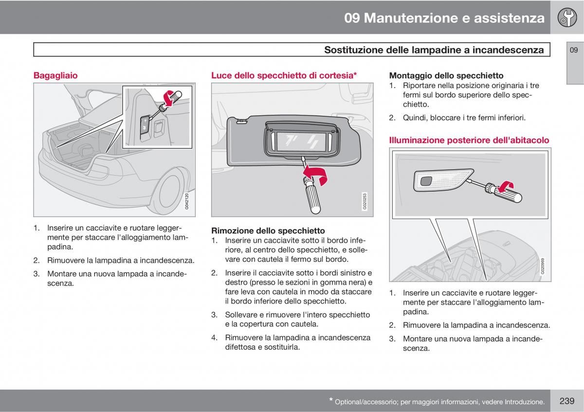 Volvo C70 M II 2 manuale del proprietario / page 241