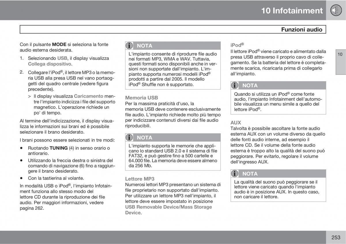 Volvo C70 M II 2 manuale del proprietario / page 255