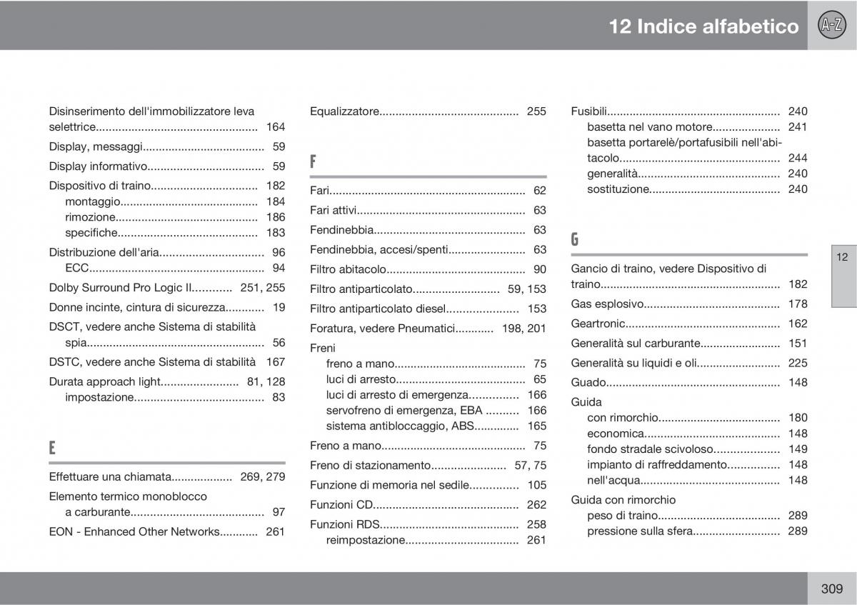 Volvo C70 M II 2 manuale del proprietario / page 311