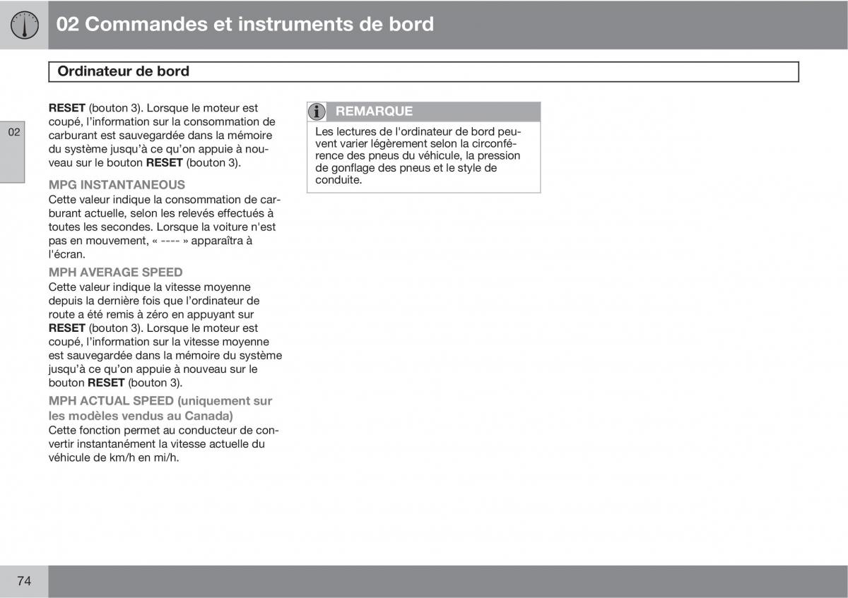 Volvo C70 M II 2 manuel du proprietaire / page 76