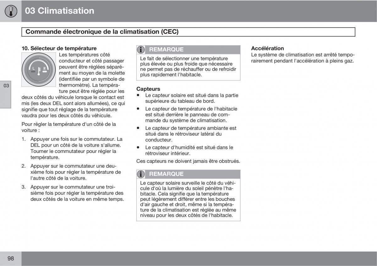 Volvo C70 M II 2 manuel du proprietaire / page 100