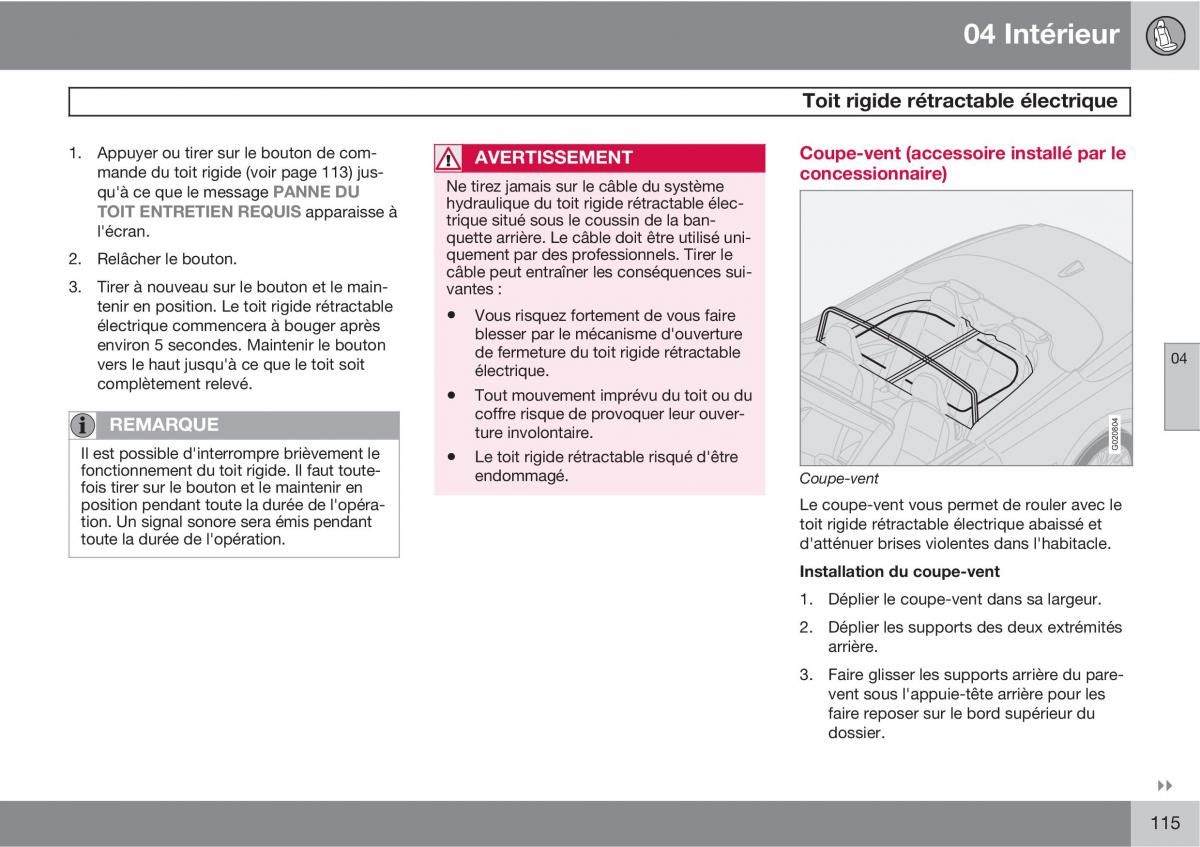 Volvo C70 M II 2 manuel du proprietaire / page 117