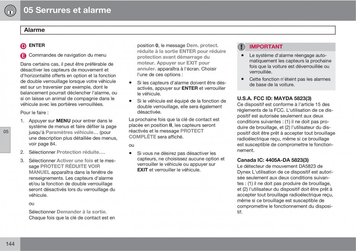 Volvo C70 M II 2 manuel du proprietaire / page 146