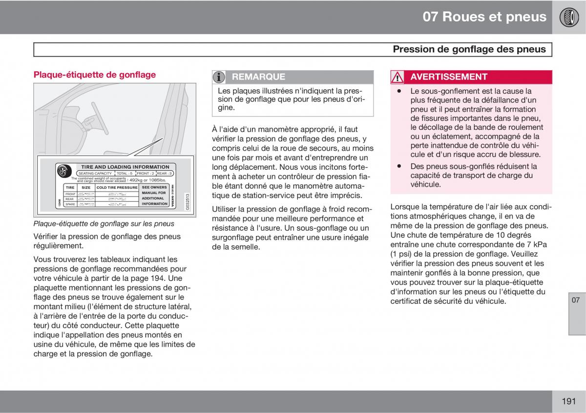 Volvo C70 M II 2 manuel du proprietaire / page 193