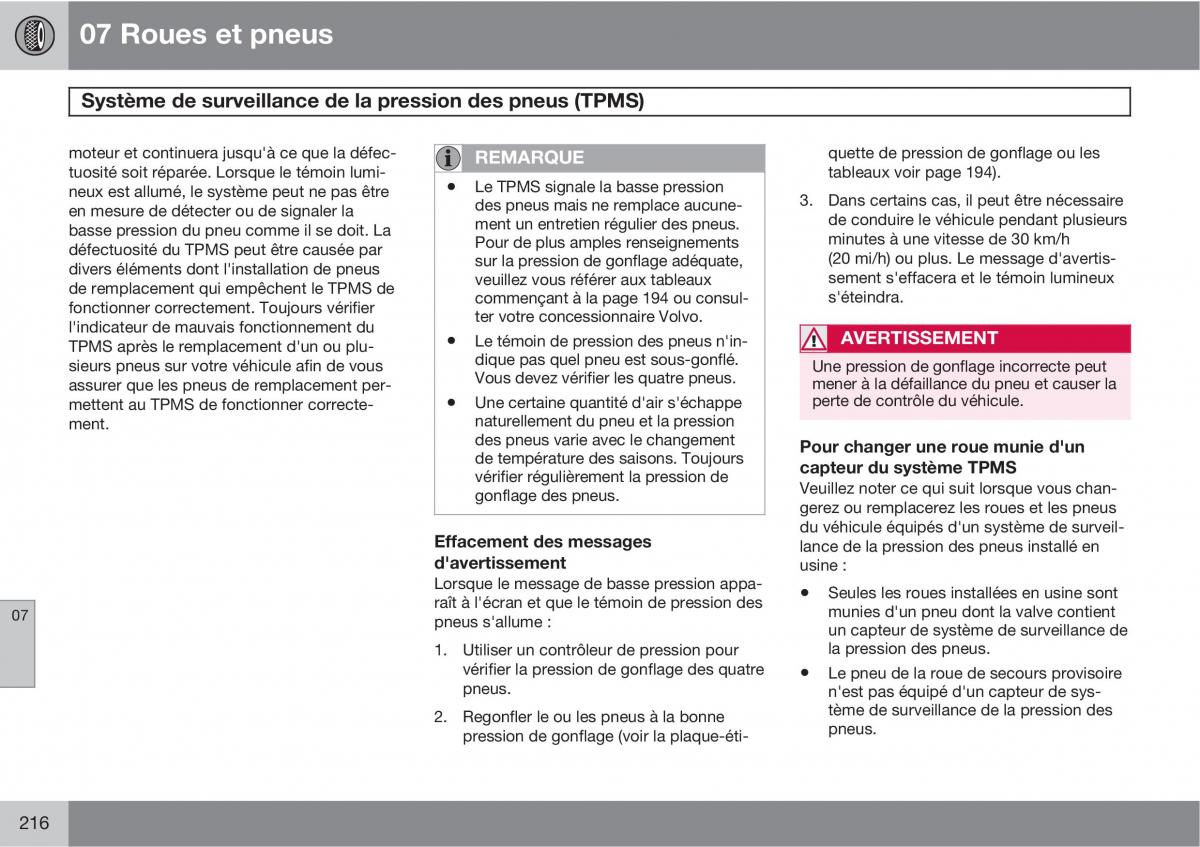 Volvo C70 M II 2 manuel du proprietaire / page 218