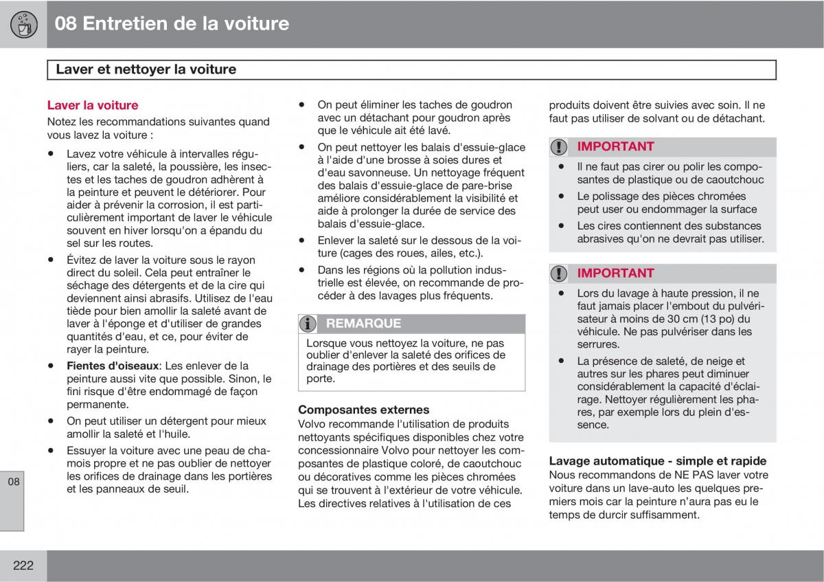 Volvo C70 M II 2 manuel du proprietaire / page 224