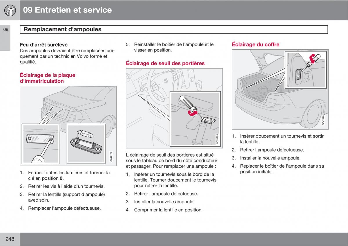 Volvo C70 M II 2 manuel du proprietaire / page 250