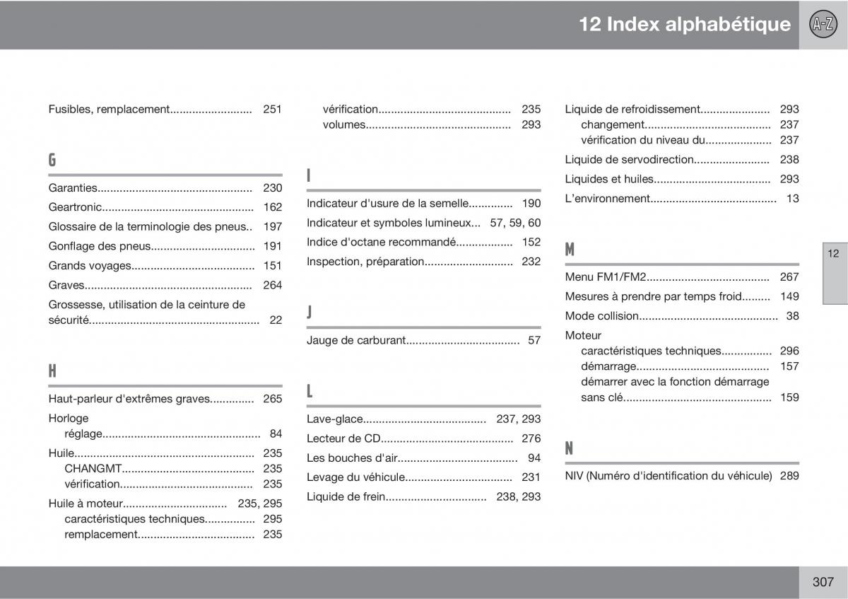 Volvo C70 M II 2 manuel du proprietaire / page 309