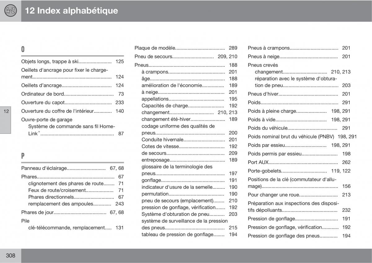 Volvo C70 M II 2 manuel du proprietaire / page 310