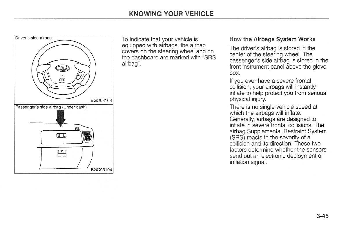 Kia Carnival Sedona I 1 owners manual / page 55