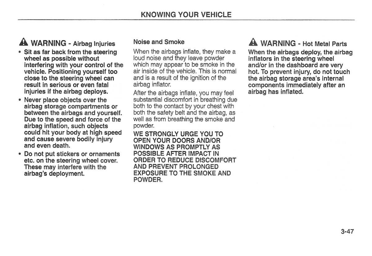 Kia Carnival Sedona I 1 owners manual / page 57