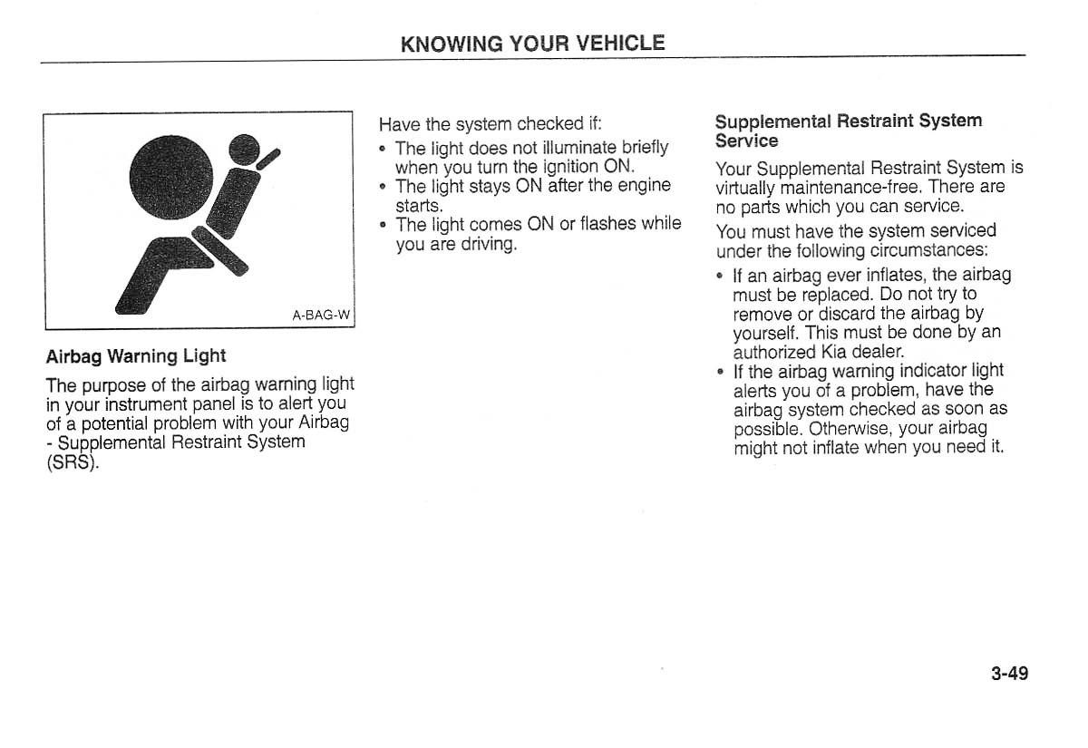 Kia Carnival Sedona I 1 owners manual / page 59