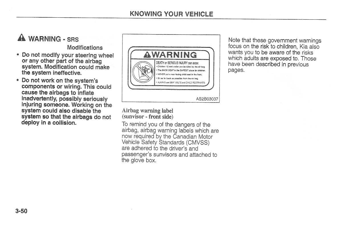 Kia Carnival Sedona I 1 owners manual / page 60