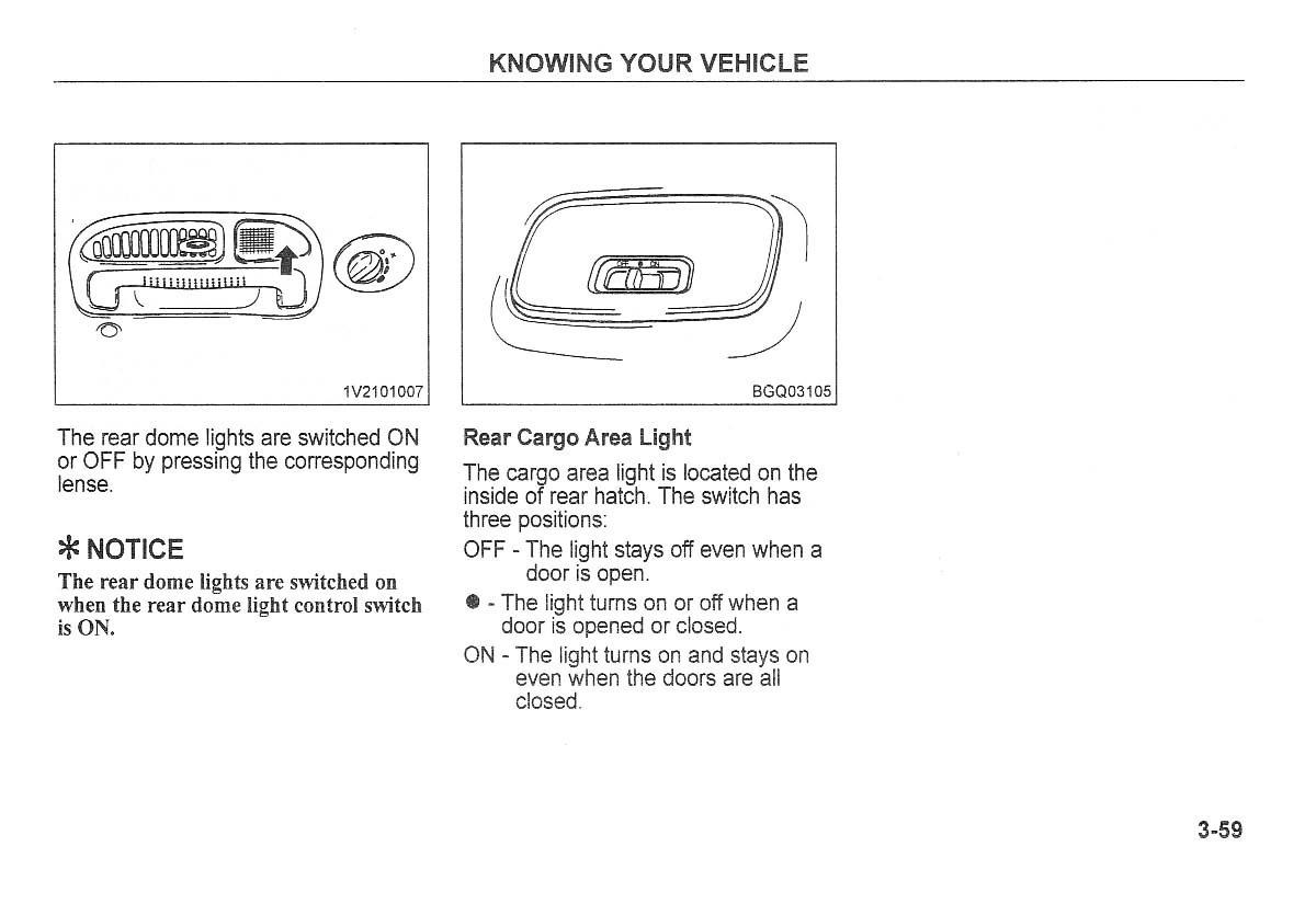 Kia Carnival Sedona I 1 owners manual / page 69