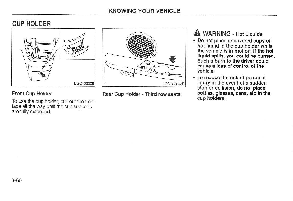 Kia Carnival Sedona I 1 owners manual / page 70