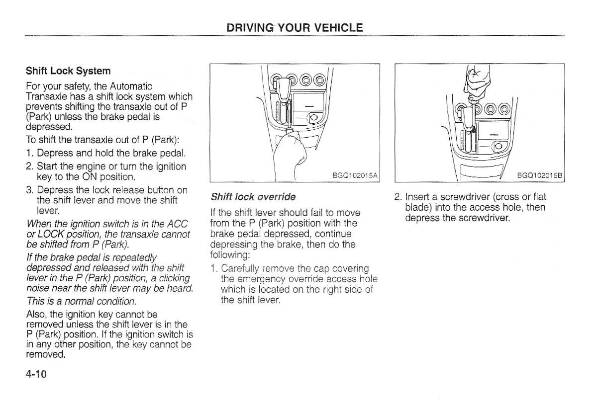 Kia Carnival Sedona I 1 owners manual / page 85