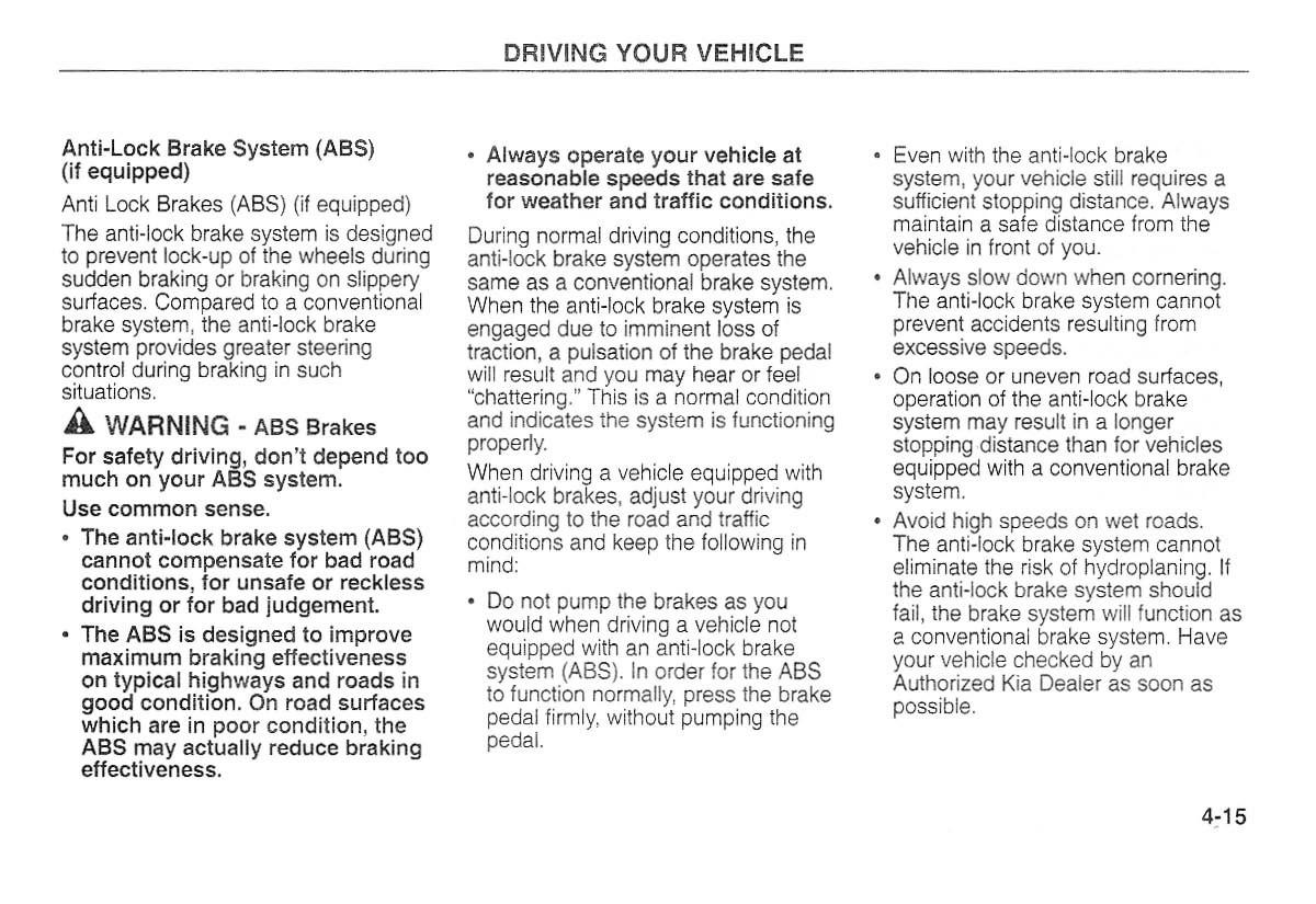 Kia Carnival Sedona I 1 owners manual / page 90