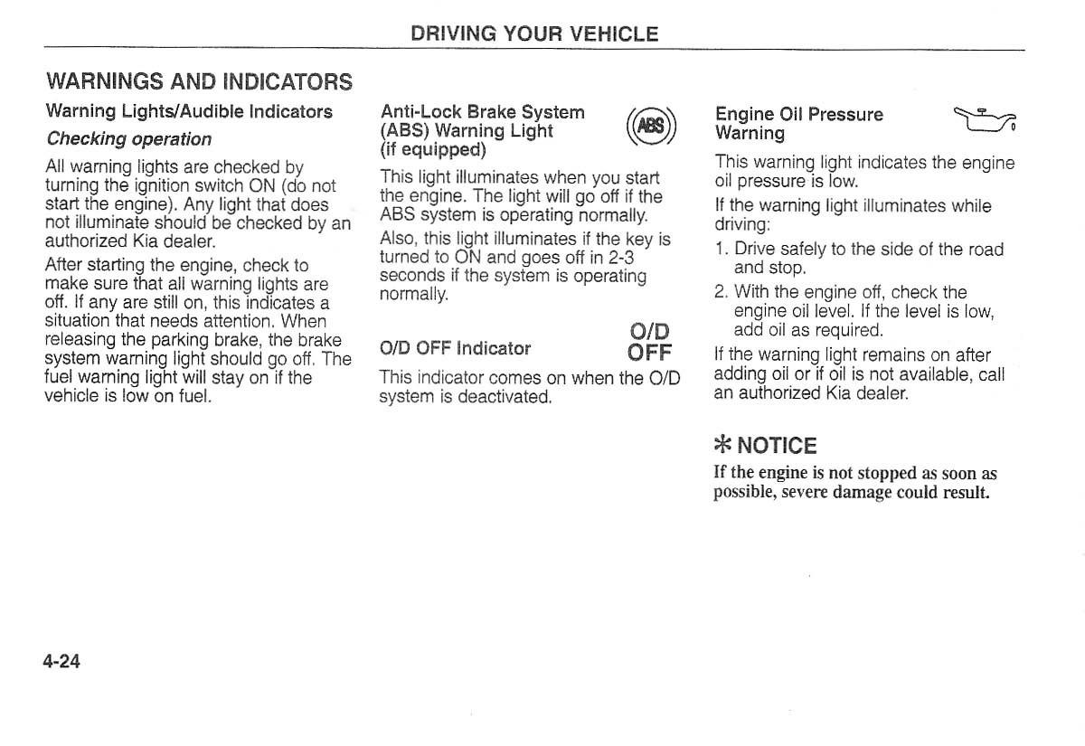 Kia Carnival Sedona I 1 owners manual / page 99