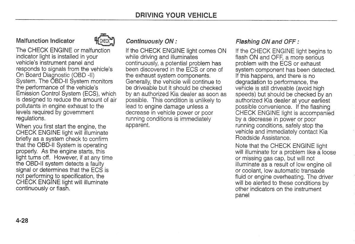 Kia Carnival Sedona I 1 owners manual / page 103