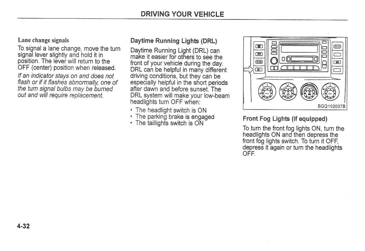 Kia Carnival Sedona I 1 owners manual / page 107