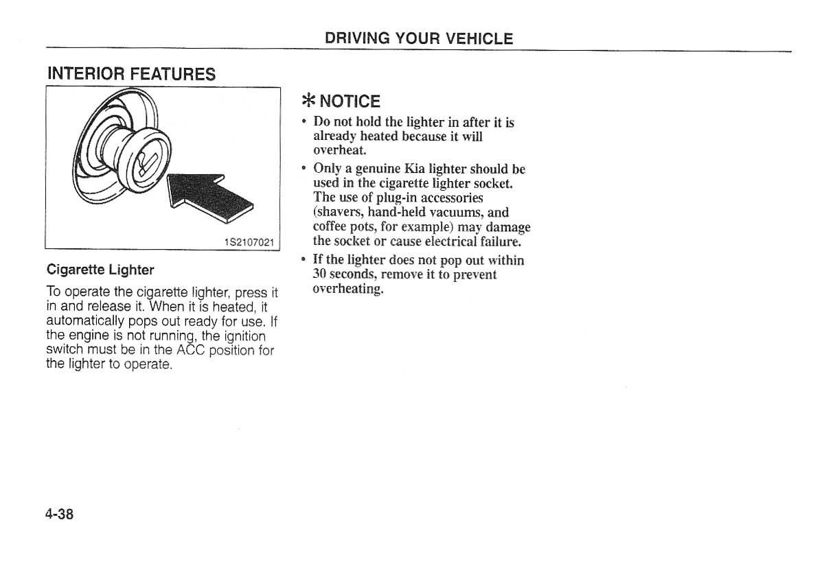 Kia Carnival Sedona I 1 owners manual / page 113