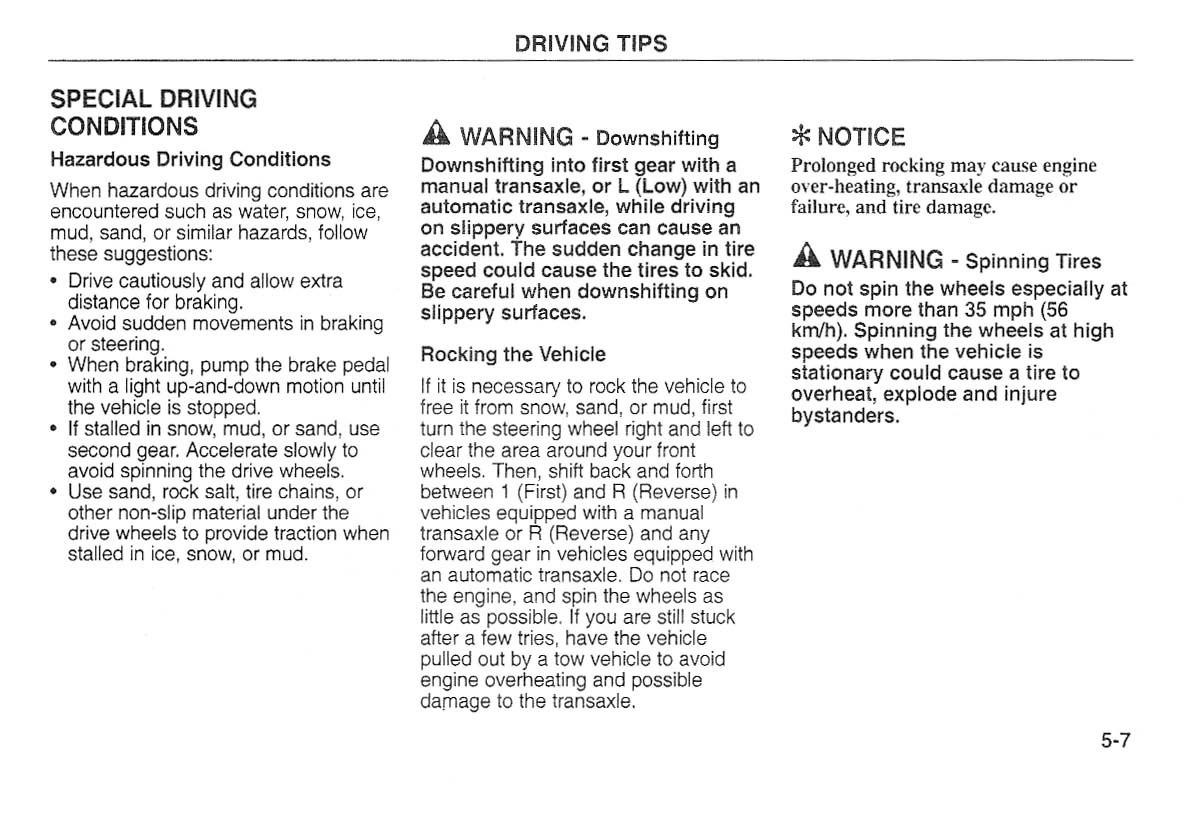 Kia Carnival Sedona I 1 owners manual / page 133