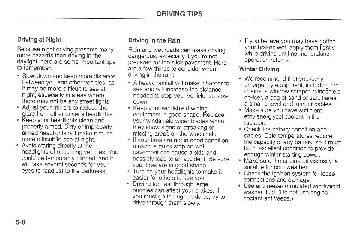 Kia Carnival Sedona I 1 owners manual / page 134