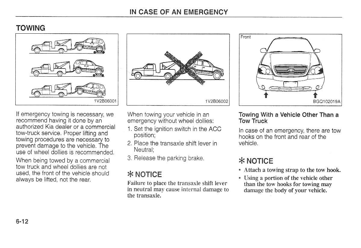 Kia Carnival Sedona I 1 owners manual / page 155