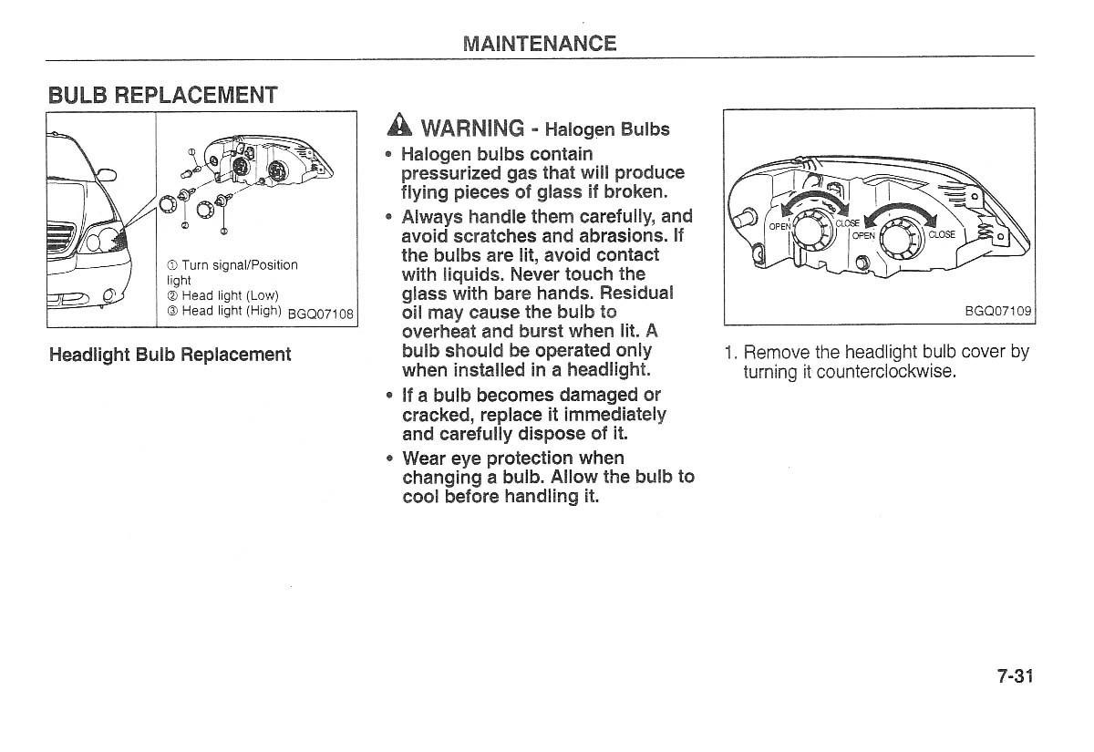 Kia Carnival Sedona I 1 owners manual / page 193