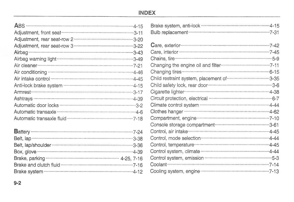 Kia Carnival Sedona I 1 owners manual / page 213