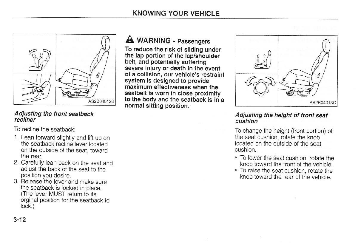 Kia Carnival Sedona I 1 owners manual / page 22