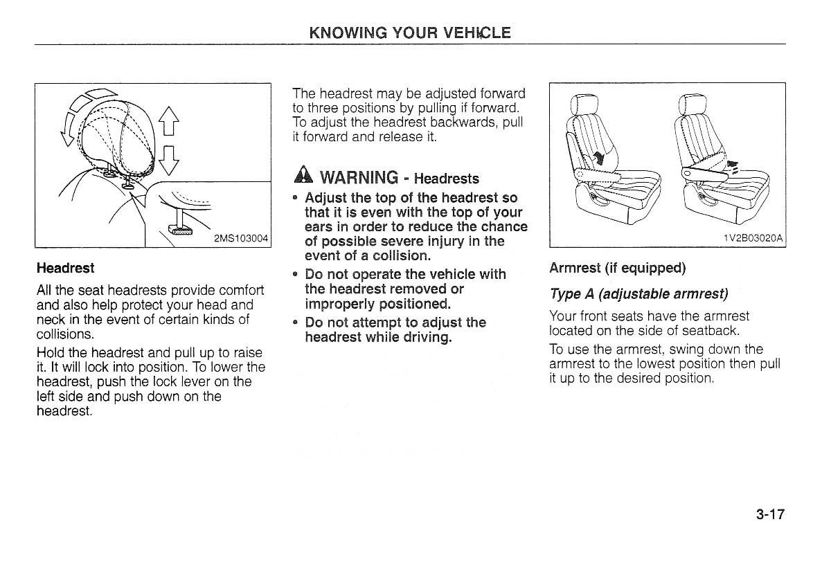 Kia Carnival Sedona I 1 owners manual / page 27