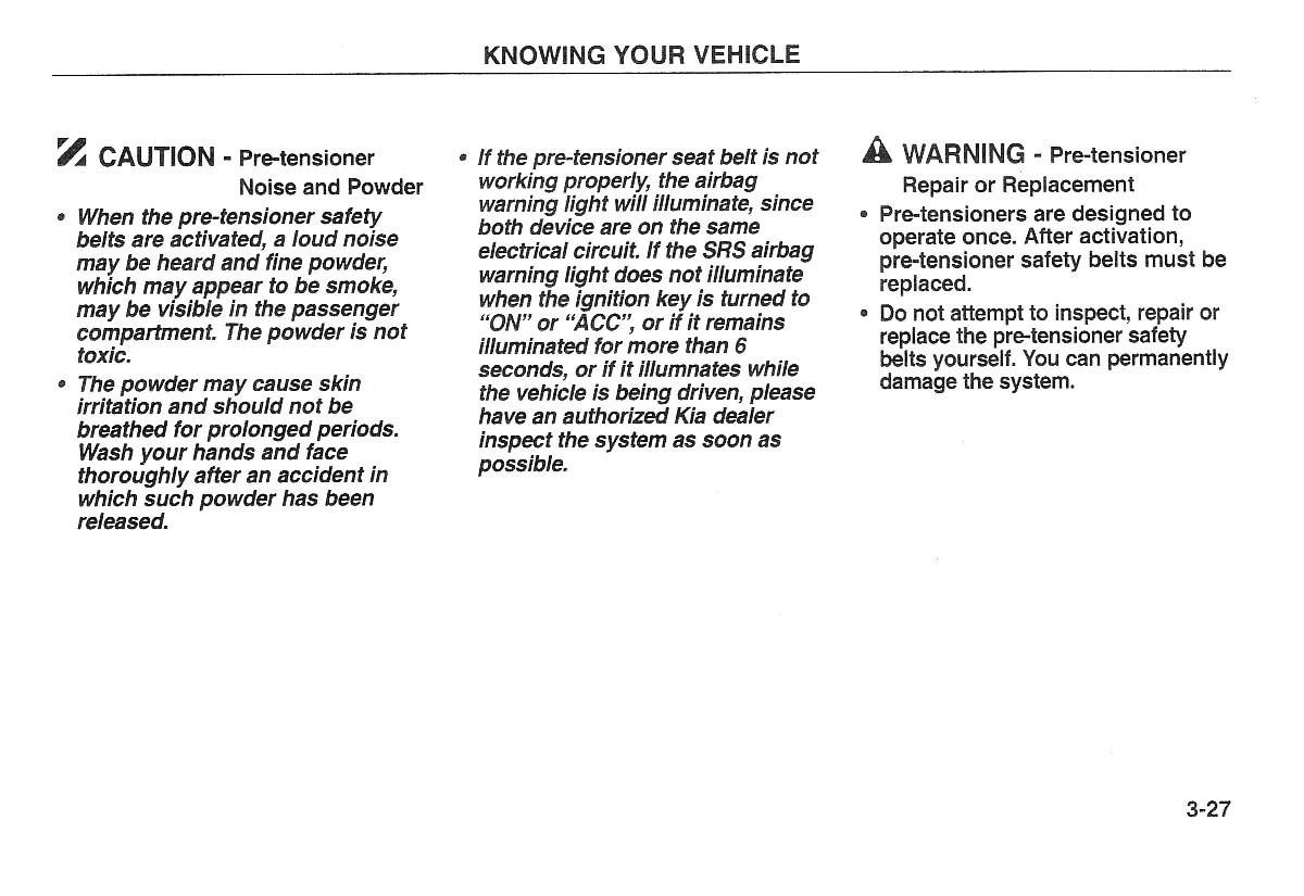 Kia Carnival Sedona I 1 owners manual / page 37