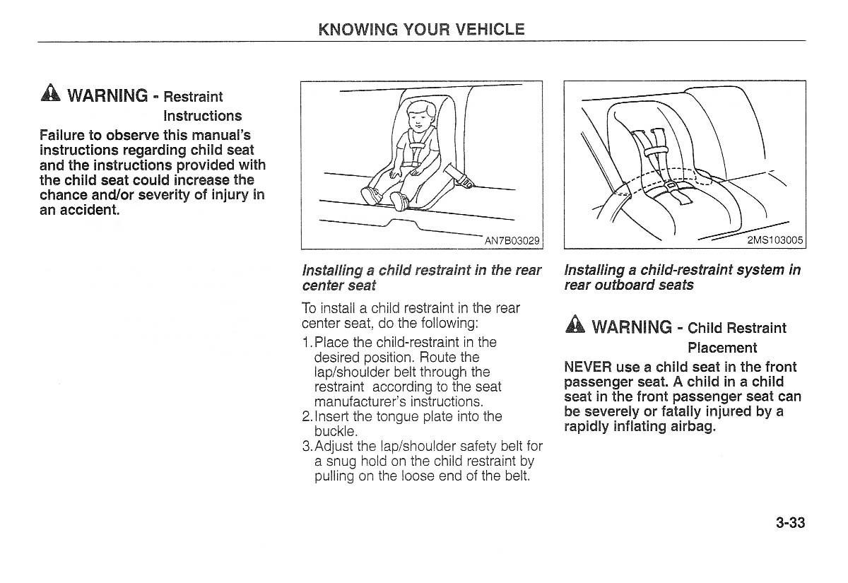 Kia Carnival Sedona I 1 owners manual / page 43