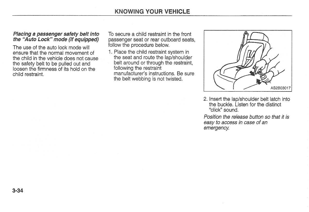 Kia Carnival Sedona I 1 owners manual / page 44