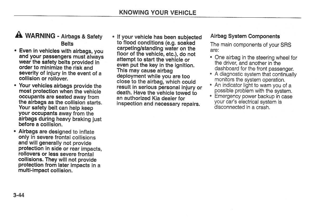 Kia Carnival Sedona I 1 owners manual / page 54