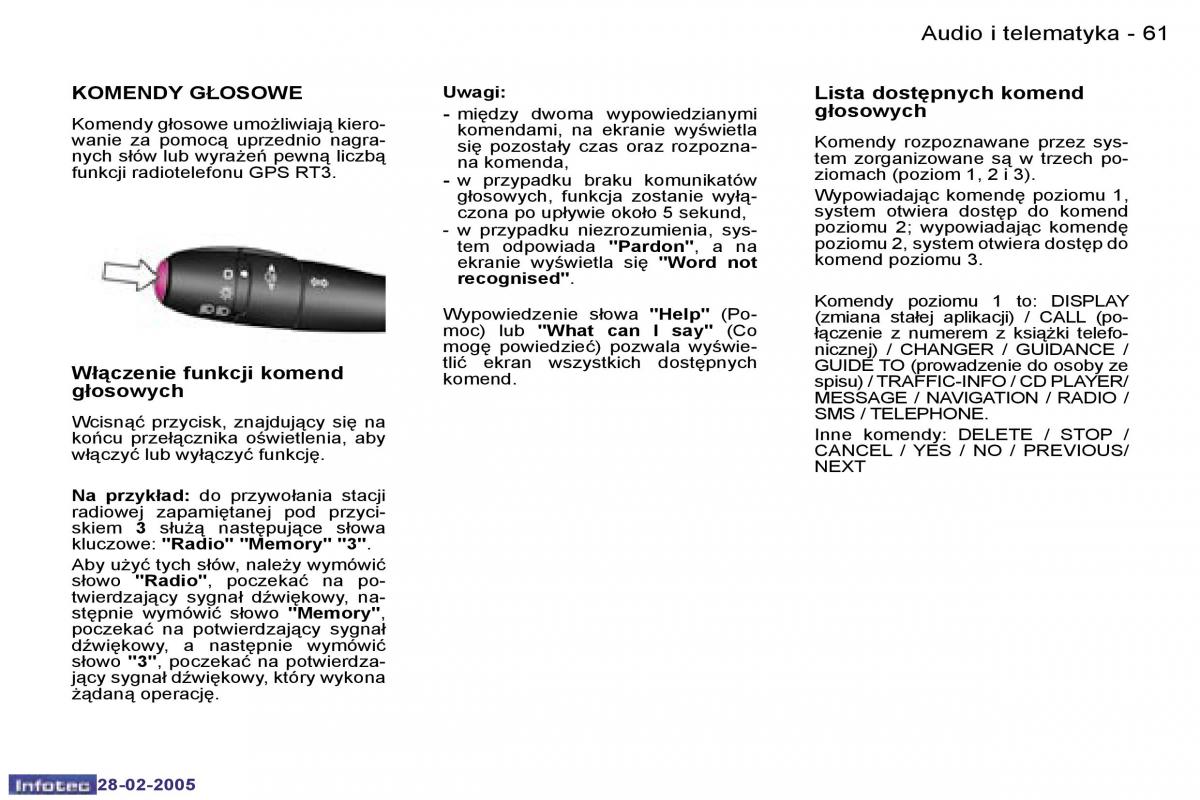 Peugeot 1007 instrukcja obslugi / page 71