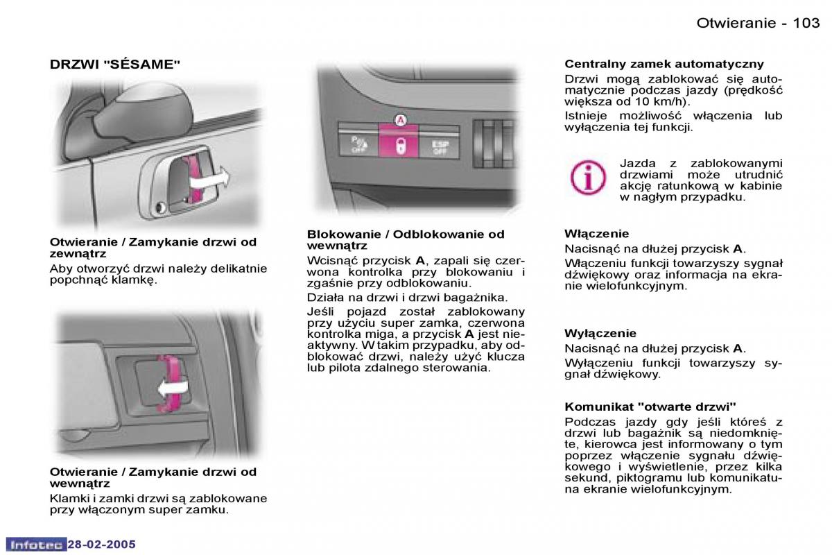 Peugeot 1007 instrukcja obslugi / page 102