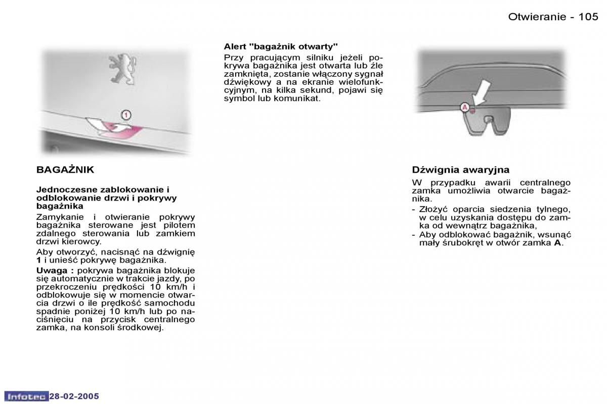 Peugeot 1007 instrukcja obslugi / page 104