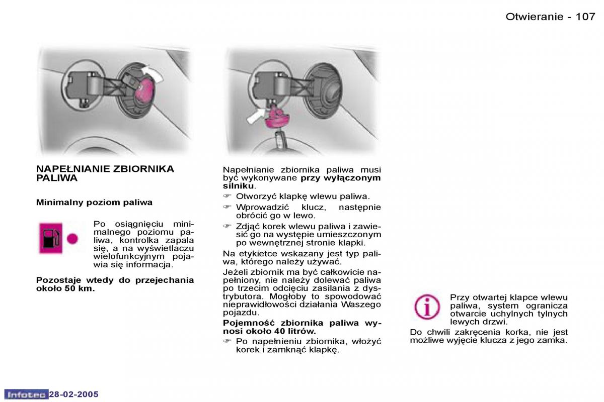 Peugeot 1007 instrukcja obslugi / page 106