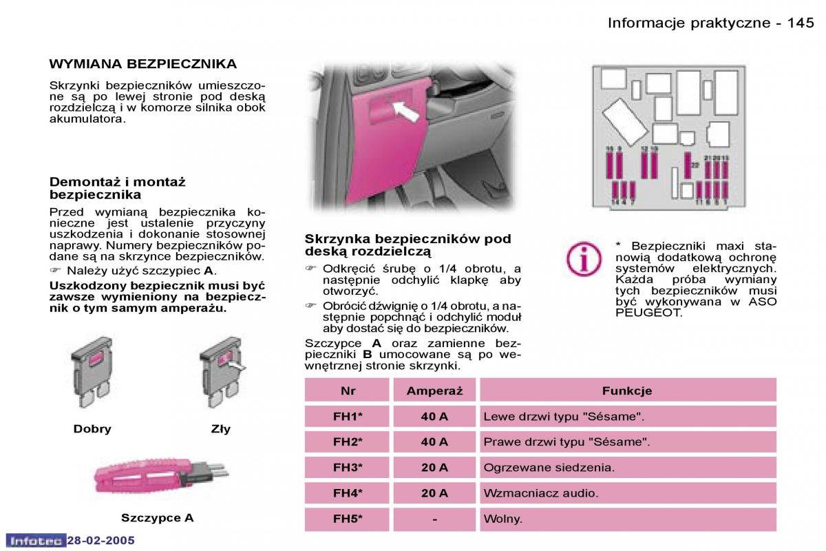 Peugeot 1007 instrukcja obslugi / page 144